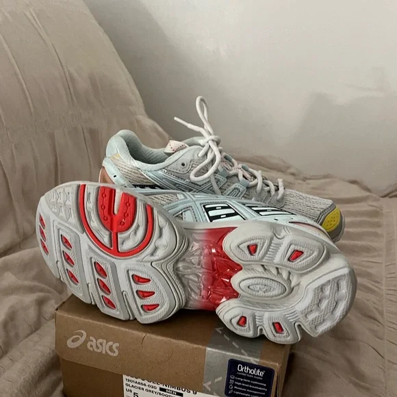 ASICS gel nimbus 9 glacier grey soothing sea men's size 5 women's 6.5 UK 4 - Picture 5 of 7